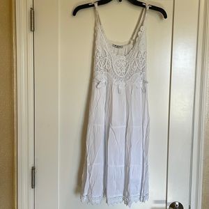 Three Stars white crochet lace cotton dress